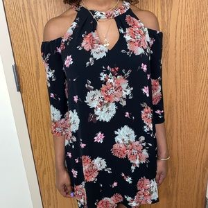 Floral off the shoulder mini dress